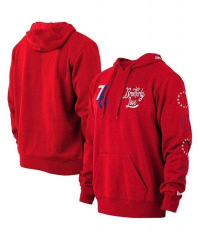 Men's Red Philadelphia 76ers 2022/23 City Edition Pullover Hoodie $44.81 Sweatshirt