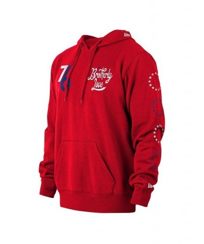 Men's Red Philadelphia 76ers 2022/23 City Edition Pullover Hoodie $44.81 Sweatshirt