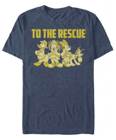 Men's Thanks Firefighters Short Sleeve T-Shirt Blue $14.00 T-Shirts