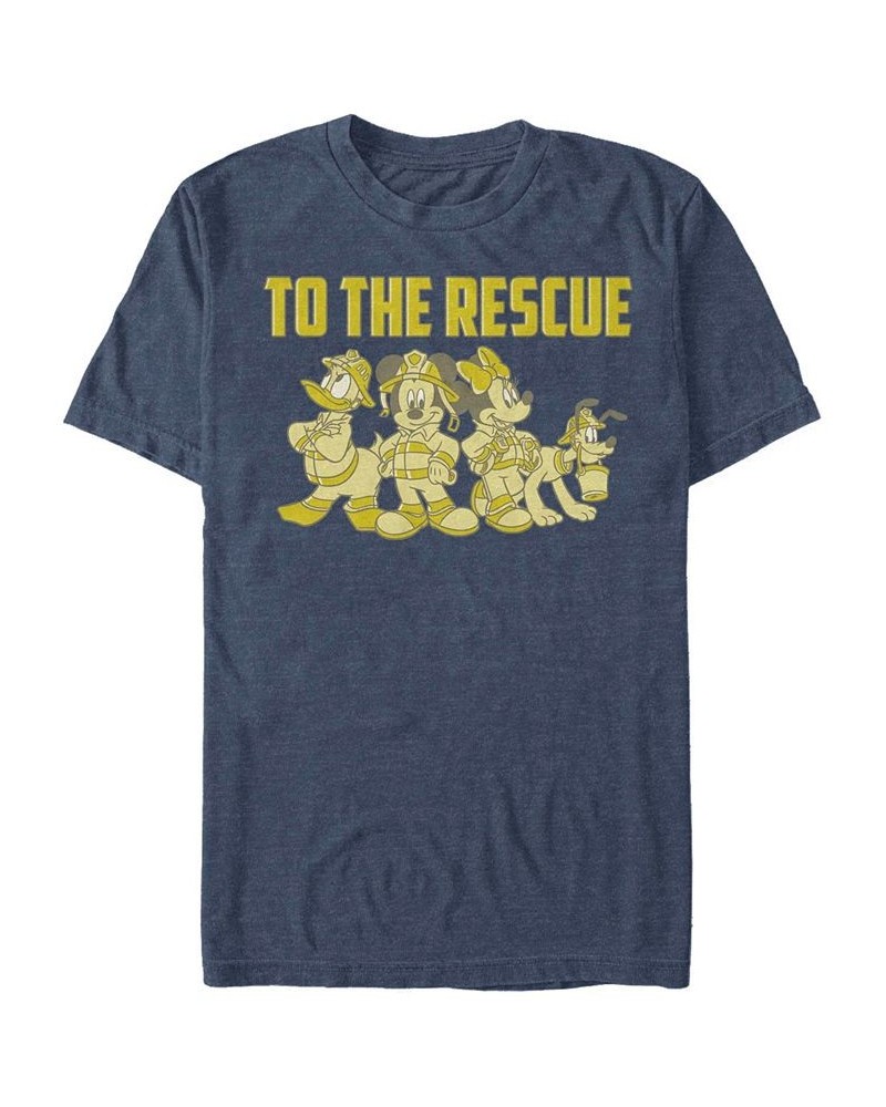 Men's Thanks Firefighters Short Sleeve T-Shirt Blue $14.00 T-Shirts