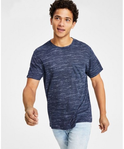 Men's Classic-Fit Marled Waffle-Knit T-Shirt Blue $9.97 T-Shirts