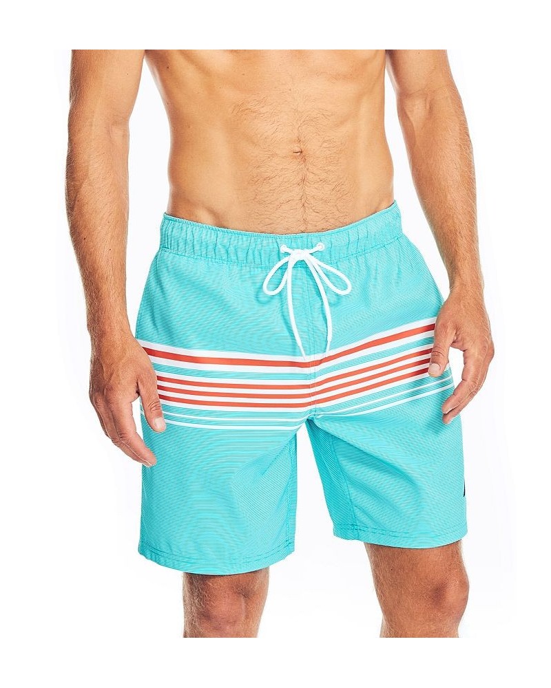 Men's Drawstring Variegated Stripe 6" Swim Trunks Green $19.51 Swimsuits