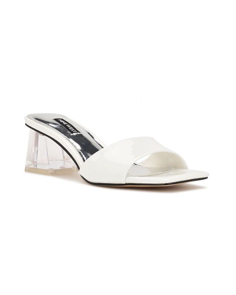 Women's Oaky Slip-on Heeled Slide Dress Sandals White $44.10 Shoes