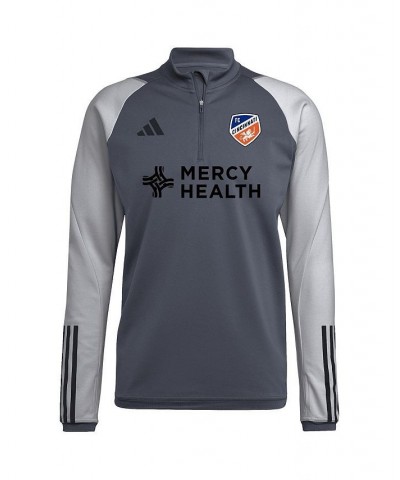 Men's Gray FC Cincinnati 2023 On-Field AEROREADY Quarter-Zip Training Top $45.04 Tops