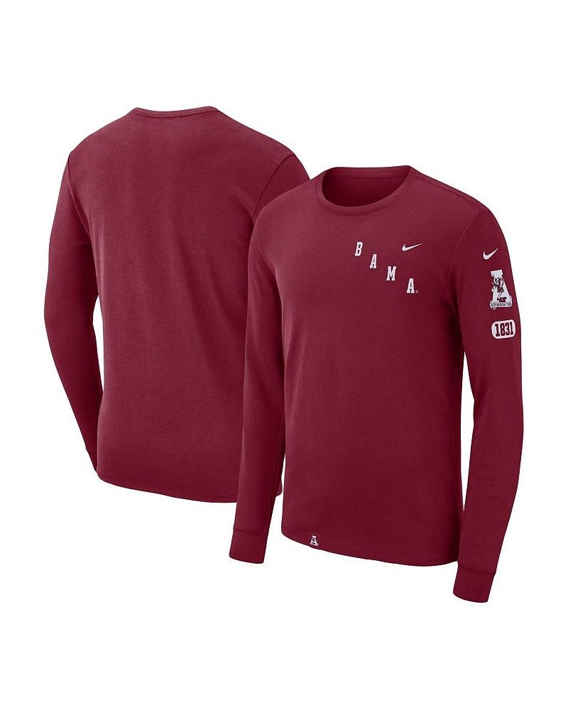 Men's Crimson Alabama Crimson Tide Repeat Logo 2-Hit Long Sleeve T-shirt $26.99 T-Shirts