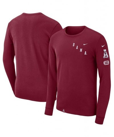 Men's Crimson Alabama Crimson Tide Repeat Logo 2-Hit Long Sleeve T-shirt $26.99 T-Shirts