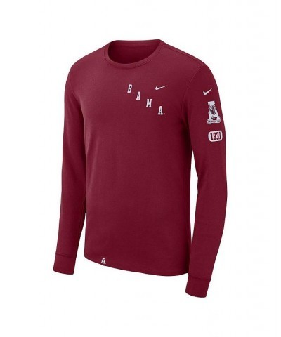 Men's Crimson Alabama Crimson Tide Repeat Logo 2-Hit Long Sleeve T-shirt $26.99 T-Shirts