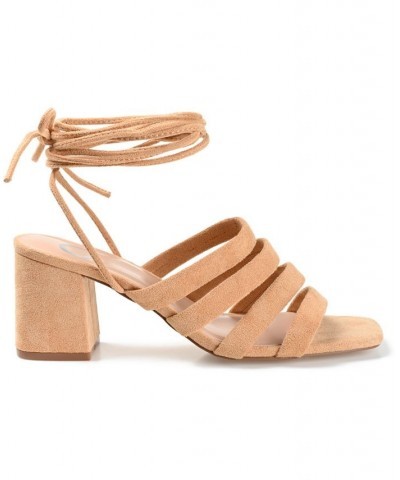 Women's Sevyn Tie-Up Sandals Tan/Beige $42.75 Shoes