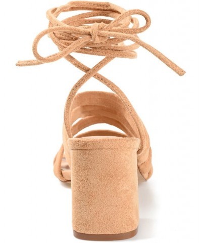 Women's Sevyn Tie-Up Sandals Tan/Beige $42.75 Shoes