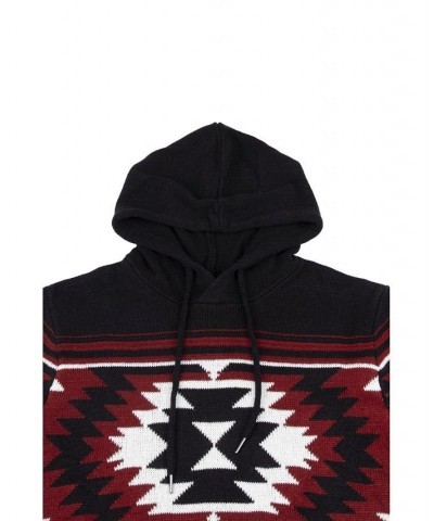 Men's Aztec Hooded Sweater Black $25.52 Sweaters