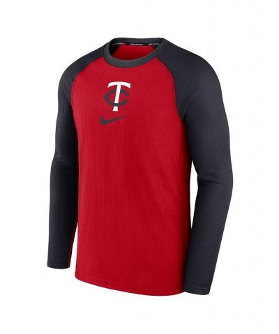 Men's Minnesota Twins Red Authentic Collection Game Raglan Performance Long Sleeve T-shirt $31.20 T-Shirts