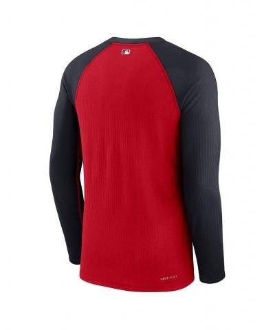 Men's Minnesota Twins Red Authentic Collection Game Raglan Performance Long Sleeve T-shirt $31.20 T-Shirts