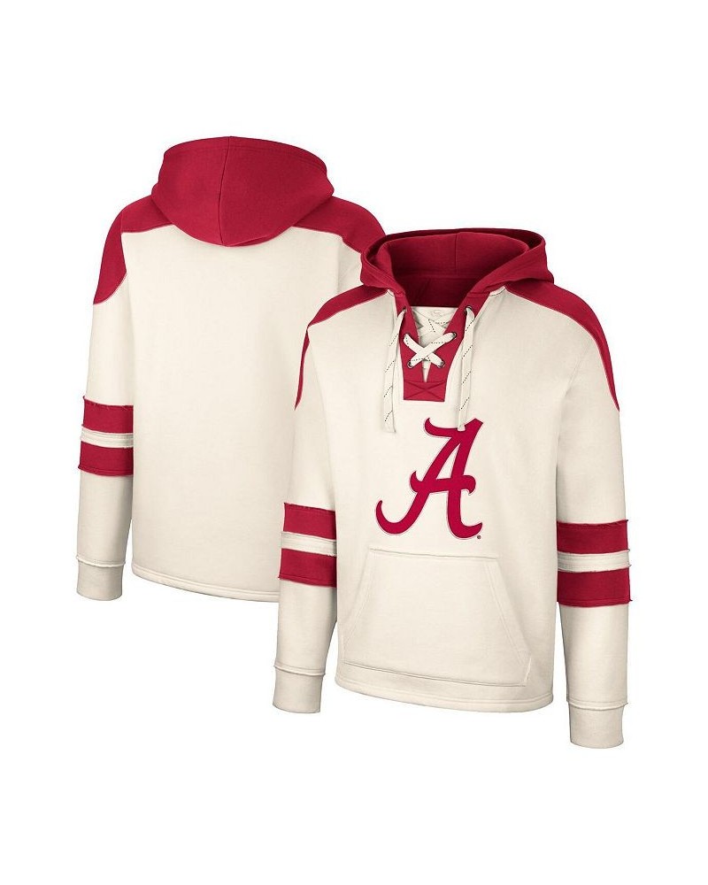 Men's Cream Alabama Crimson Tide Lace-Up 4.0 Vintage-Like Pullover Hoodie $30.75 Sweatshirt