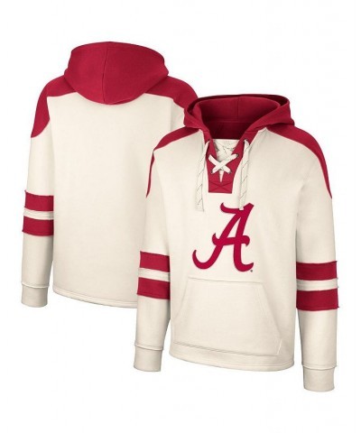 Men's Cream Alabama Crimson Tide Lace-Up 4.0 Vintage-Like Pullover Hoodie $30.75 Sweatshirt