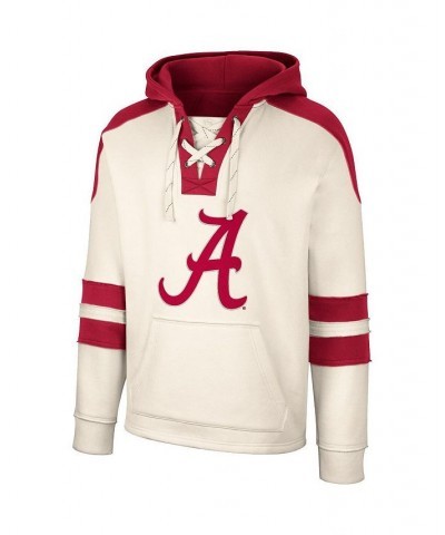 Men's Cream Alabama Crimson Tide Lace-Up 4.0 Vintage-Like Pullover Hoodie $30.75 Sweatshirt