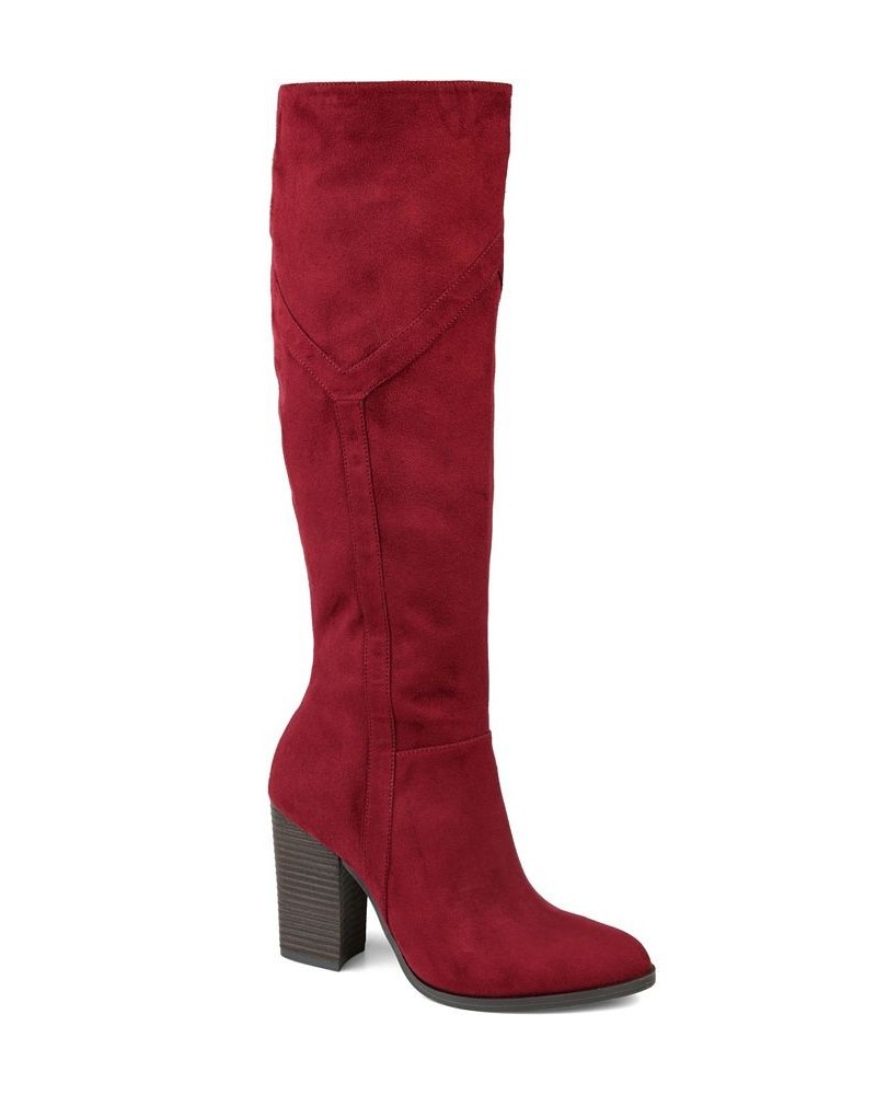 Women's Kyllie Extra Wide Calf Boots Red $47.60 Shoes