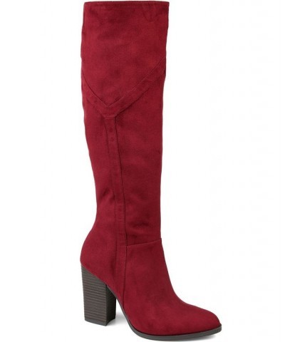 Women's Kyllie Extra Wide Calf Boots Red $47.60 Shoes