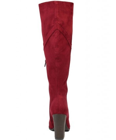 Women's Kyllie Extra Wide Calf Boots Red $47.60 Shoes