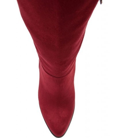 Women's Kyllie Extra Wide Calf Boots Red $47.60 Shoes