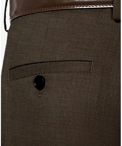 J.M. Sharkskin Classic-Fit Flat Front Hidden Expandable Waistband Dress Pants Brown $30.24 Pants