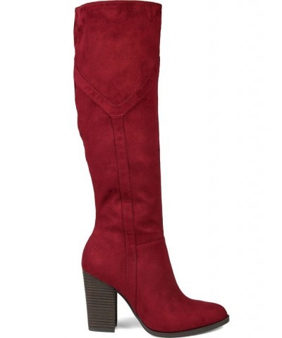 Women's Kyllie Extra Wide Calf Boots Red $47.60 Shoes