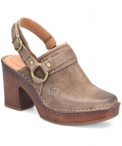 Women's Hudson Comfort Clogs Taupe Suede $37.40 Shoes