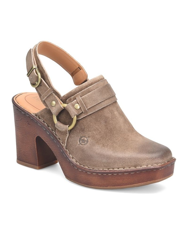 Women's Hudson Comfort Clogs Taupe Suede $37.40 Shoes