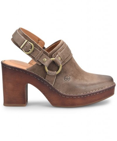 Women's Hudson Comfort Clogs Taupe Suede $37.40 Shoes