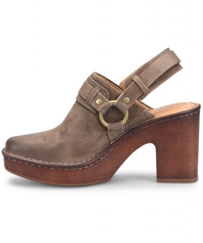 Women's Hudson Comfort Clogs Taupe Suede $37.40 Shoes