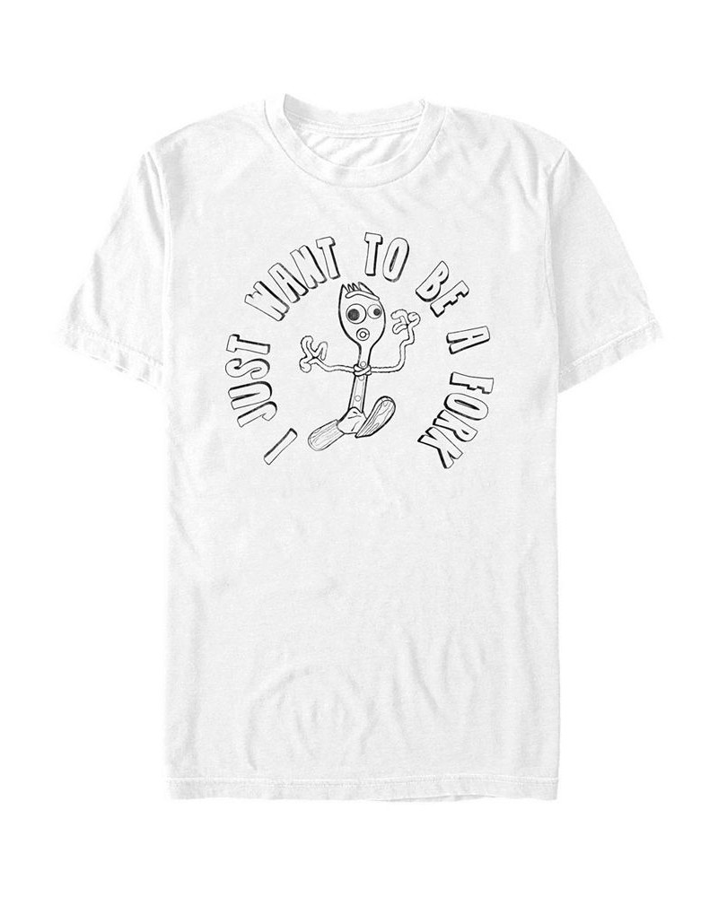 Disney Pixar Men's Toy Story 4 Forky I Don't Belong Short Sleeve T-Shirt White $15.40 T-Shirts