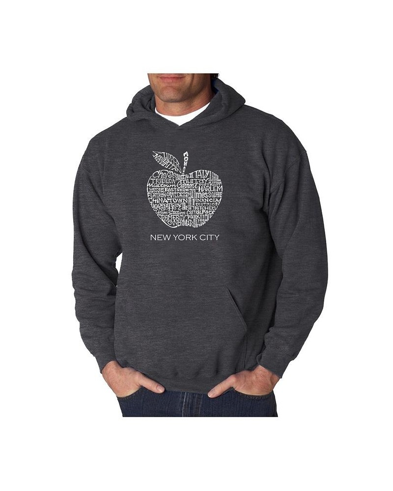 Men's Word Art Hooded Sweatshirt - Neighborhoods in NYC Gray $34.19 Sweatshirt