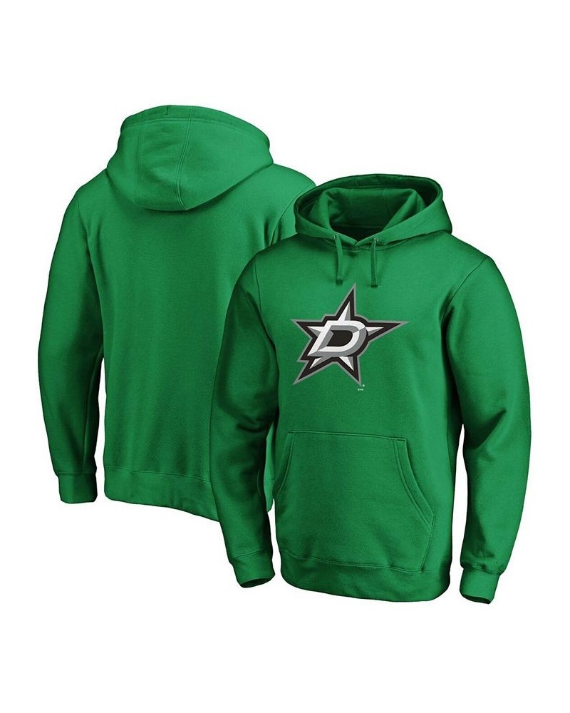 Men's Kelly Green Dallas Stars Primary Team Logo Fleece Pullover Hoodie $27.26 Sweatshirt