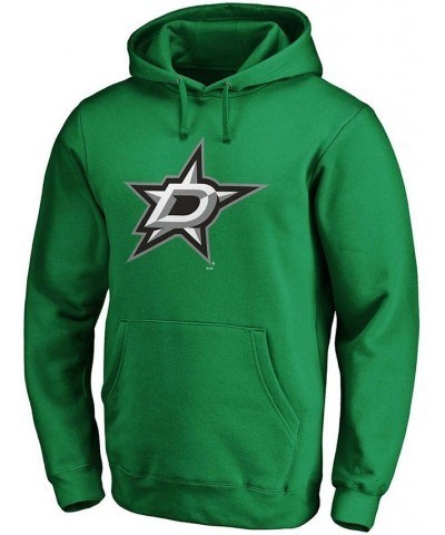 Men's Kelly Green Dallas Stars Primary Team Logo Fleece Pullover Hoodie $27.26 Sweatshirt