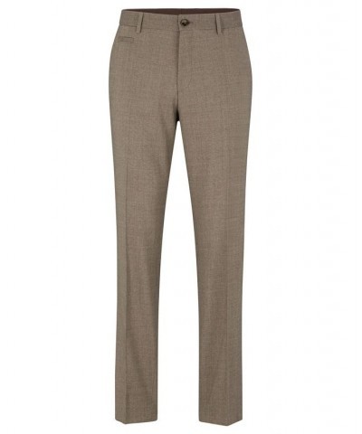 BOSS Men's Micro Pattern Wool Blend Trousers Tan/Beige $73.78 Pants