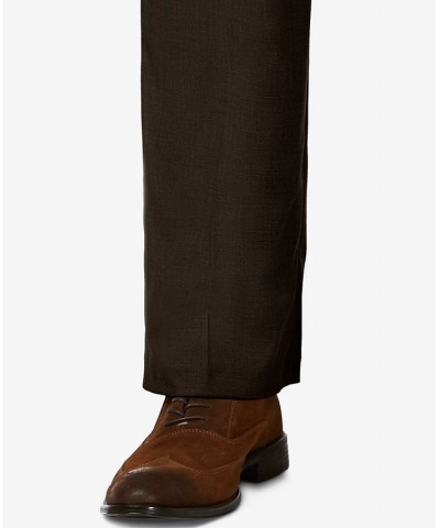 J.M. Sharkskin Classic-Fit Flat Front Hidden Expandable Waistband Dress Pants Brown $30.24 Pants