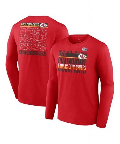 Men's Branded Red Kansas City Chiefs Super Bowl LVII Champions Signature Roster Long Sleeve T-shirt $29.67 T-Shirts