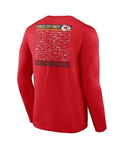 Men's Branded Red Kansas City Chiefs Super Bowl LVII Champions Signature Roster Long Sleeve T-shirt $29.67 T-Shirts