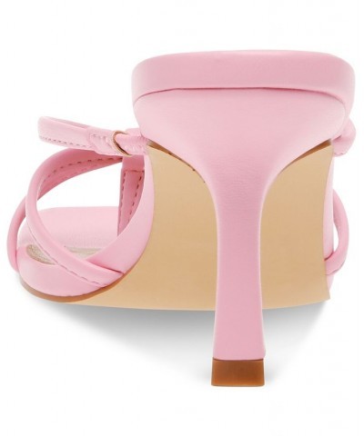 Women's Zini Strappy Kitten-Heel Dress Sandals Pink $33.81 Shoes