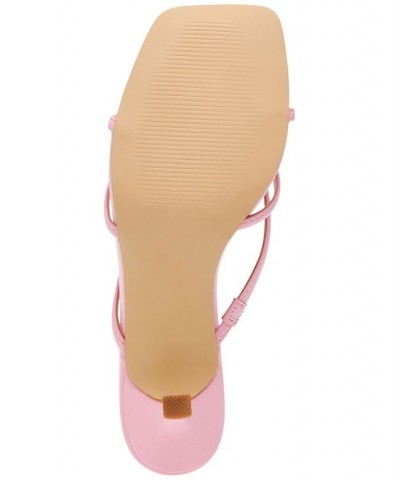 Women's Zini Strappy Kitten-Heel Dress Sandals Pink $33.81 Shoes