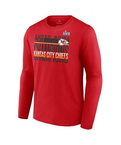 Men's Branded Red Kansas City Chiefs Super Bowl LVII Champions Signature Roster Long Sleeve T-shirt $29.67 T-Shirts