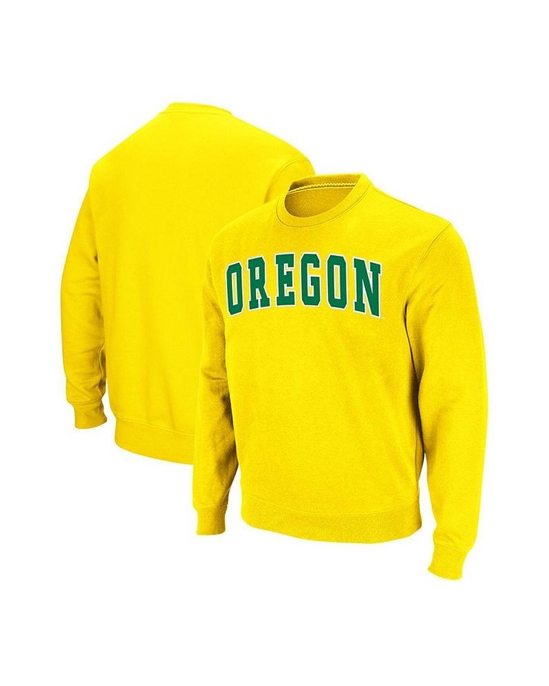 Men's Yellow Oregon Ducks Arch & Logo Tackle Twill Pullover Sweatshirt $31.19 Sweatshirt