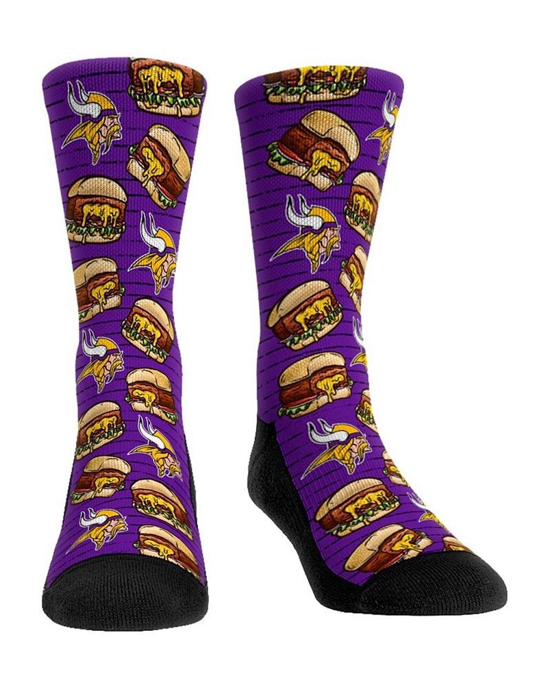 Men's Minnesota Vikings Localized Food Multi Crew Socks $14.10 Socks