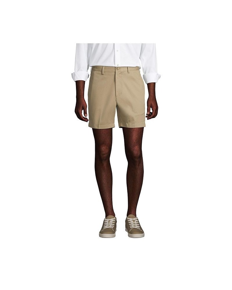 Men's Traditional Fit 6 Inch No Iron Chino Shorts Tan/Beige $25.98 Shorts