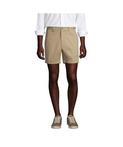 Men's Traditional Fit 6 Inch No Iron Chino Shorts Tan/Beige $25.98 Shorts