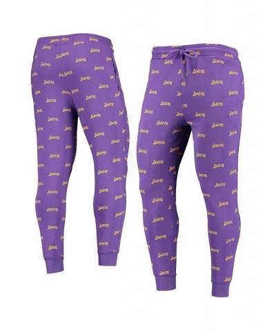 Men's Purple Los Angeles Lakers Allover Logo Jogger Pants $37.79 Pants