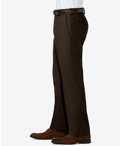 J.M. Sharkskin Classic-Fit Flat Front Hidden Expandable Waistband Dress Pants Brown $30.24 Pants