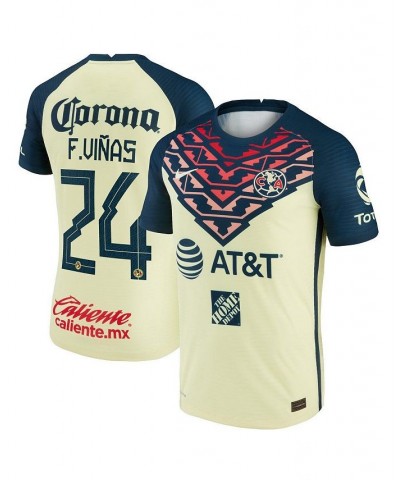 Men's Federico Vinas Yellow Club America 2021/22 Home Vapor Match Authentic Player Jersey $88.20 Jersey