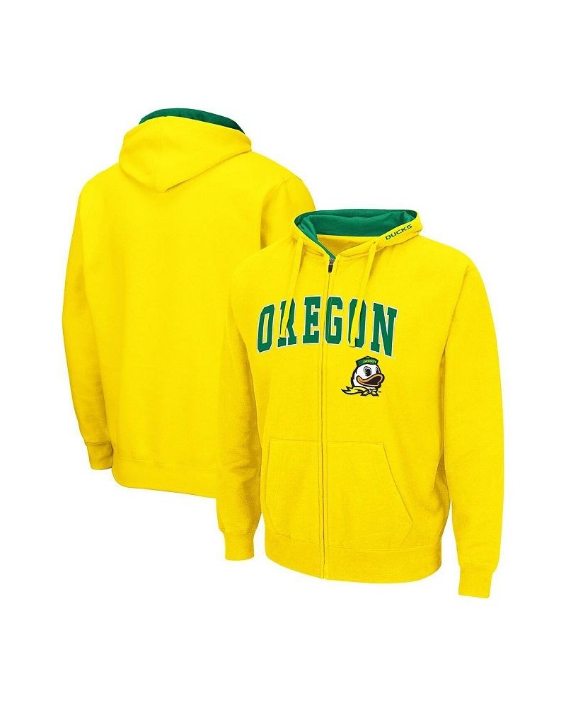 Men's Yellow Oregon Ducks Arch & Logo 3.0 Full-Zip Hoodie $32.39 Sweatshirt