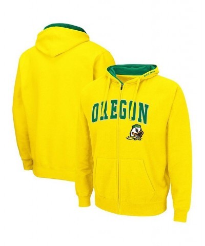 Men's Yellow Oregon Ducks Arch & Logo 3.0 Full-Zip Hoodie $32.39 Sweatshirt