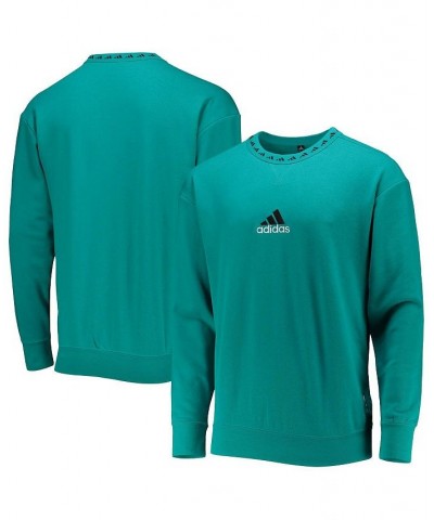 Men's Teal Real Madrid Icon Pullover Sweatshirt $37.94 Sweatshirt